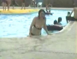 Nipple slips waterslide Bikini
